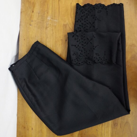 Yves Cossette Depeche Mode Black Silk Pants Size 8 - Picture 1 of 8